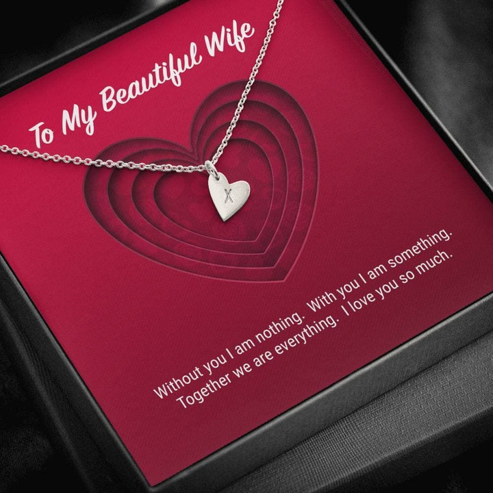 Pink Heart With You I Am Something Gift For Wife Sweetest Hearts Necklace