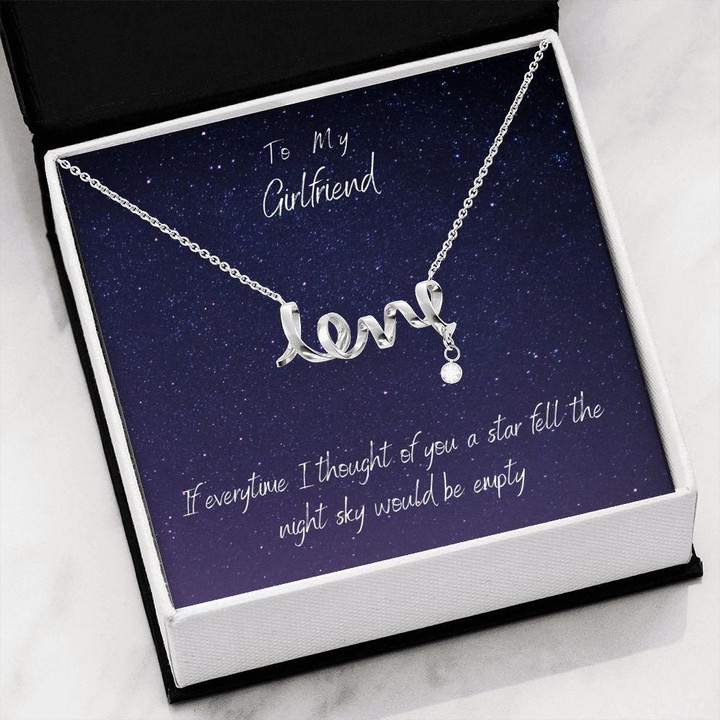 Starry I Thought Of You Gift For Girlfriend Scripted Love Necklace