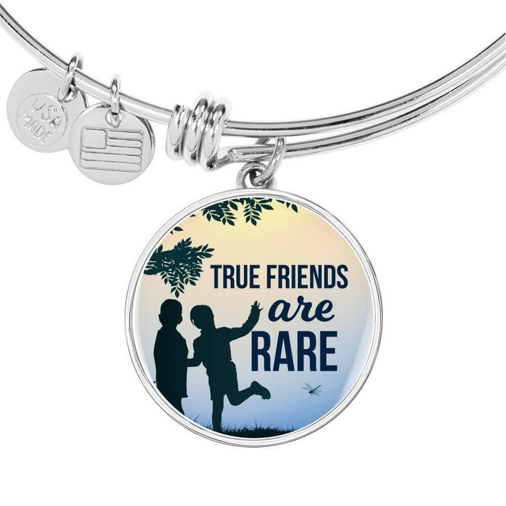 True Friends Are Rare Circle Adjustable Bangle Gift For Women