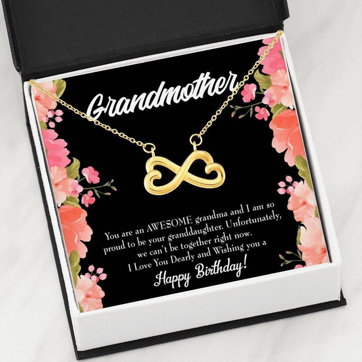 Wishing You A Happy Birthday Gift For Grandmother 18K Gold Infinity Heart Necklace