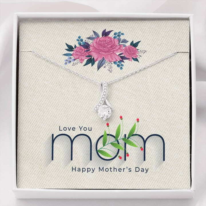 Love You Flower Alluring Beauty Necklace Gift For Mom