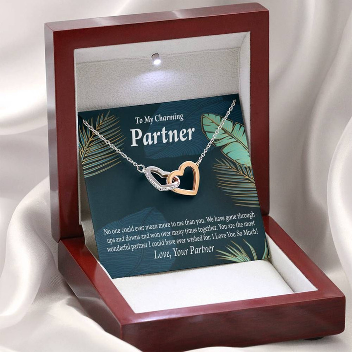 You Are The Most Wonderful Partner Gift For Her Interlocking Hearts Necklace
