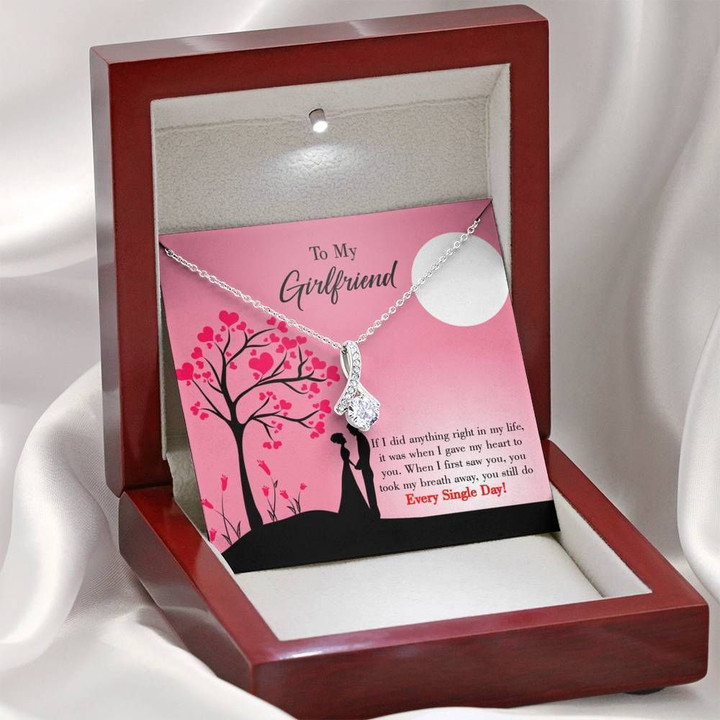 Moonlight I Gave My Heart To You Gift For Girlfriend 14K White Gold Alluring Beauty Necklace
