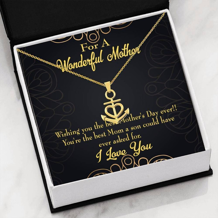 Wishing You The Best Mother's Day Ever Anchor Necklace