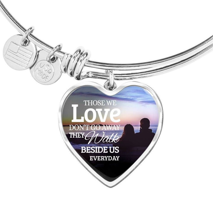 Those We Love At Dawn Heart Adjustable Bangle Gift For Women