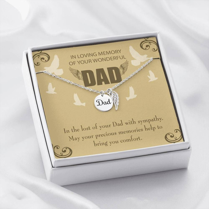 In The Best Of Your Dad With Sympathy Gift For Angel Dad Remembrance Angel Wing Necklace