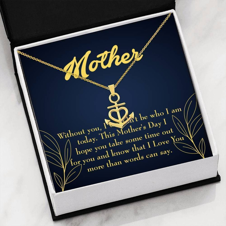 Mother's Day Love You More Than Words Can Say Anchor Necklace
