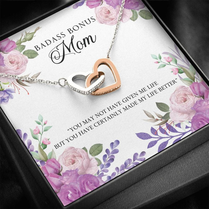 Interlocking Hearts Necklace Gift For Mom Bonus Mom You've Made My Life Perfect