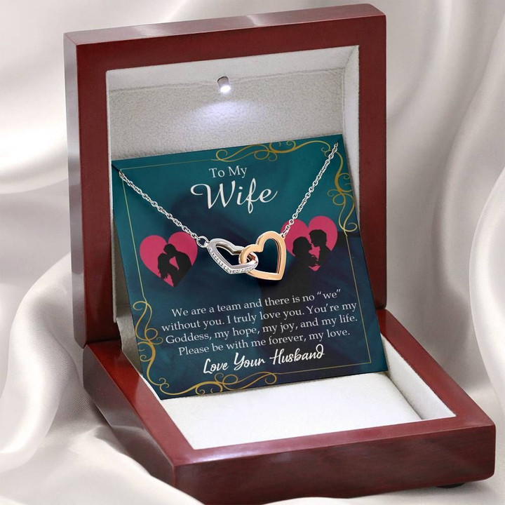 We Are a Team Interlocking Hearts Necklace Gift For Wife