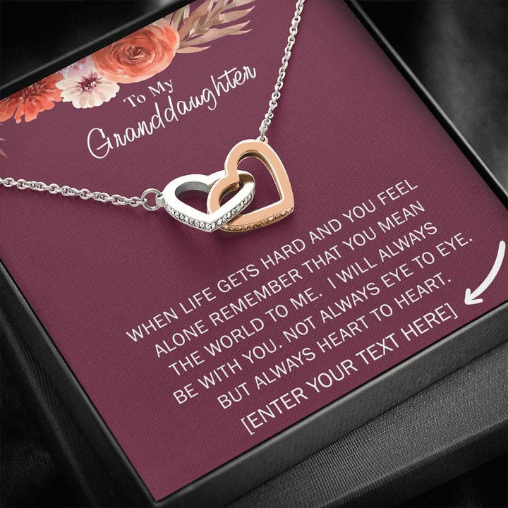 Interlocking Hearts Necklace Custom Name Gift For Granddaughter Always Heart To Heart