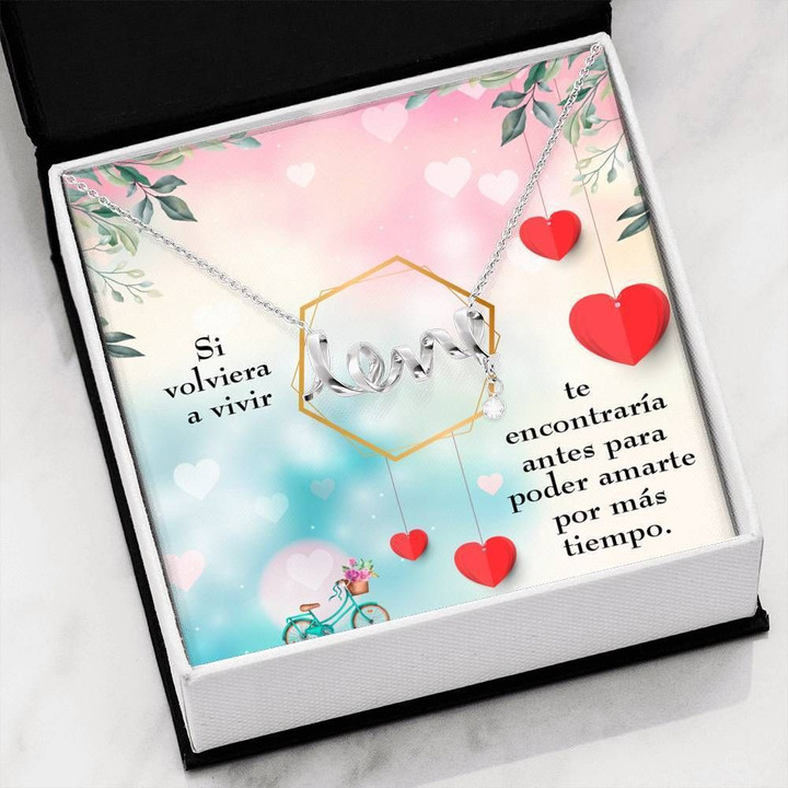 Podría Amarte Más Scripted Love Necklace With Message Card