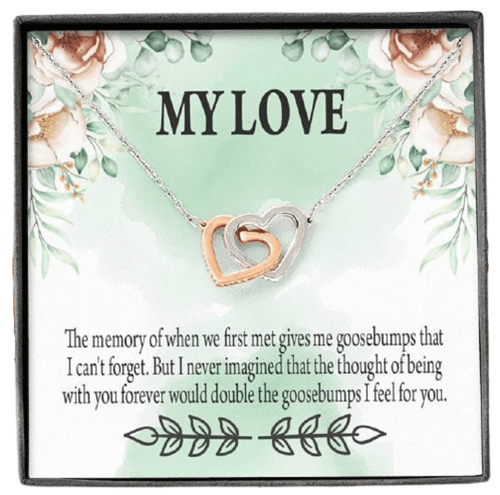 When We First Met Interlocking Hearts Necklace Gift For Hers