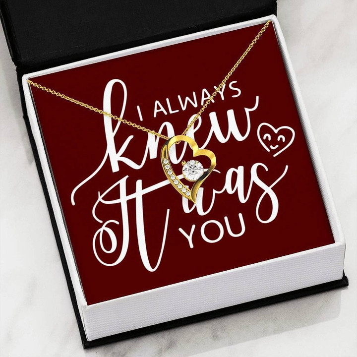 It Was You 18K Gold Forever Love Necklace Gift For Wife Forever Love Necklace Forever Love Necklace