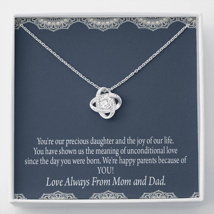 Love Always From Mom And Dad Gift For Daughter Love Knot Necklace