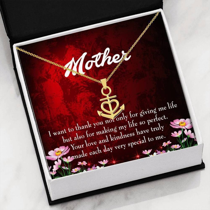 Mother Made Each Day Very Special To Me Anchor Necklace