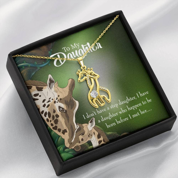 To My Daughter Before I Met Her Giraffe Couple Necklace