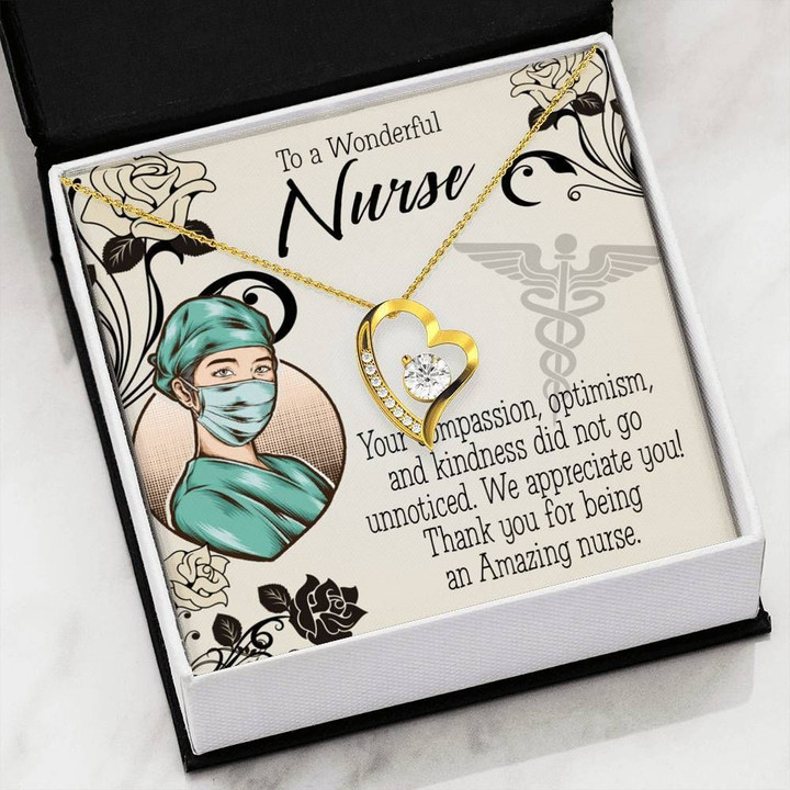 Thank For Being An Amazing Person 18K Gold Forever Love Necklace Gift For Nurse Forever Love Necklace Forever Love Necklace