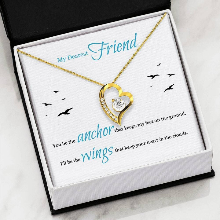 You Be The Anchor Gift For BFF Forever Love Necklace