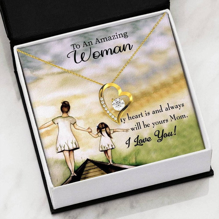 My Heart Is And Always Will Be Yours Mom Gift For Woman18K Gold Forever Love Necklace