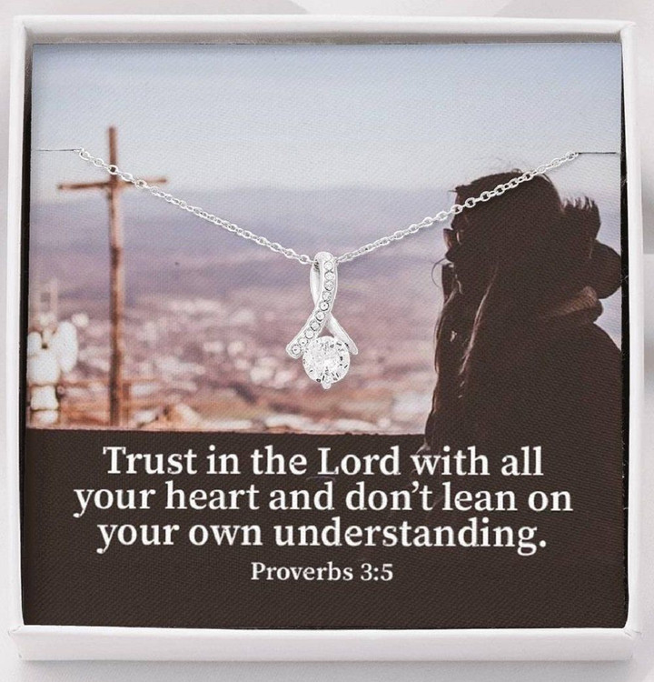 Trust In The Lord With All Your Heart Inspirational Message Gift Alluring Beauty Necklace