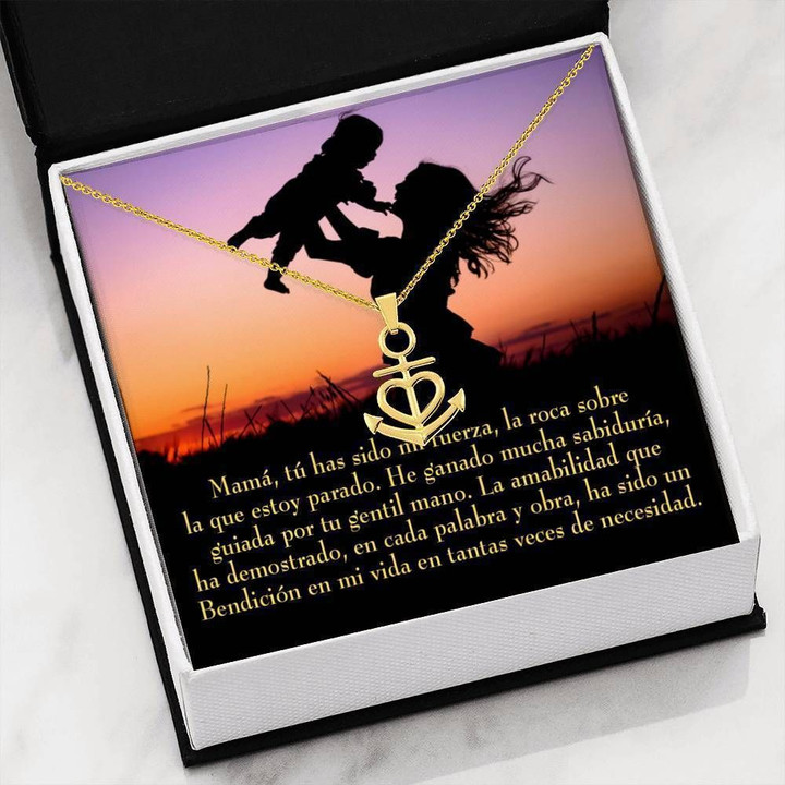 Mom And Child Happy Mother's Day Anchor Necklace