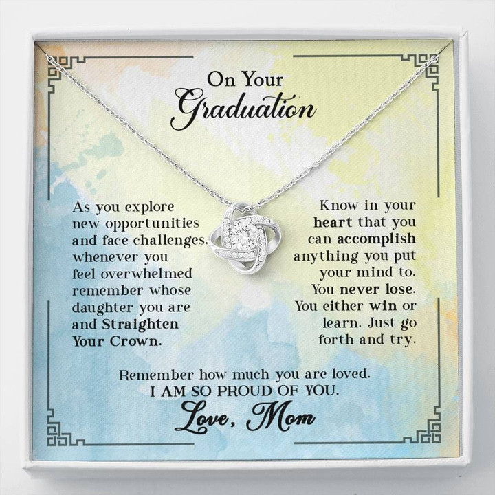 Just Go Forth And Try Graduation Gift Love Knot Necklace