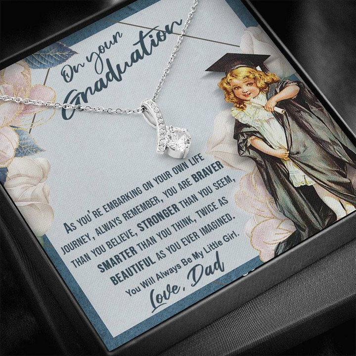 Dad Gift For Daughter Graduation Gift You Are Stronger Than You Seem Alluring Beauty Necklace