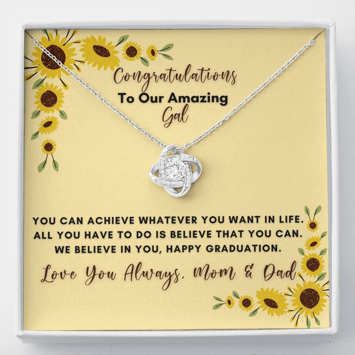 Love You Always Mom And Dad Gift For Daughter Graduation Gift Love Knot Necklace