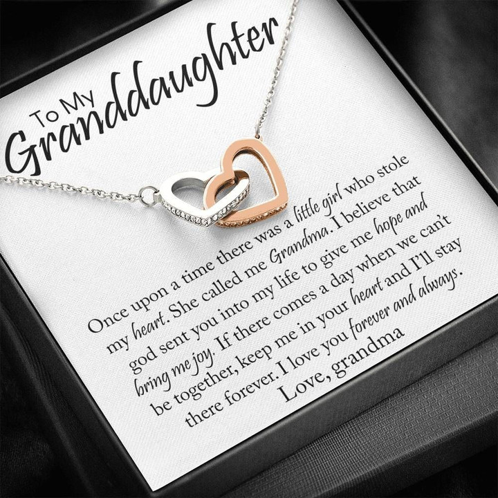 I Love You Forever And Always Grandma Gift For Granddaughter Interlocking Hearts Necklace