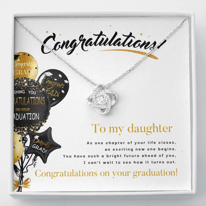 Your Future Is Bright Graduation Gift Balloons Love Knot Necklace