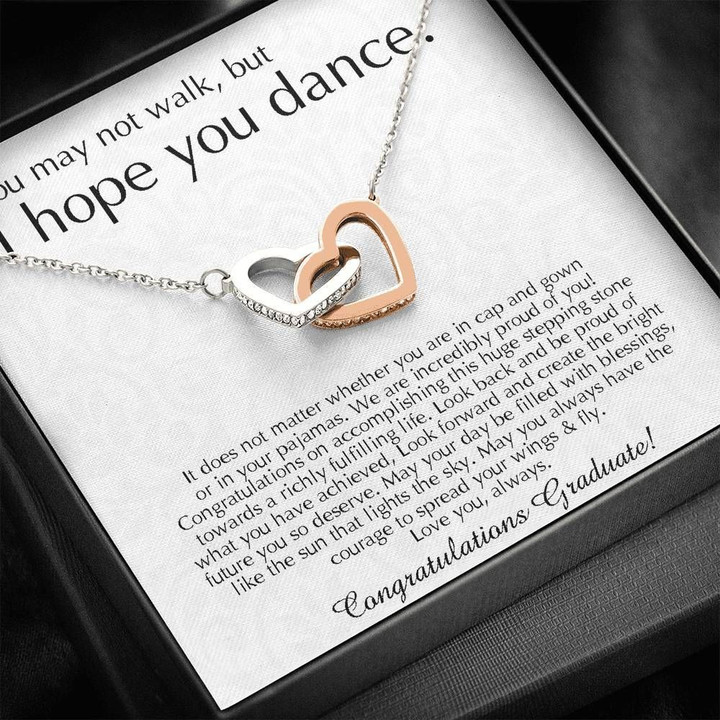College Graduation Gift I Hope You Dance Interlocking Hearts Necklace