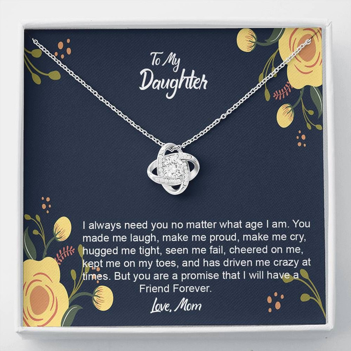 You Made Me Laugh Mom Gift For Daughter Love Knot Necklace