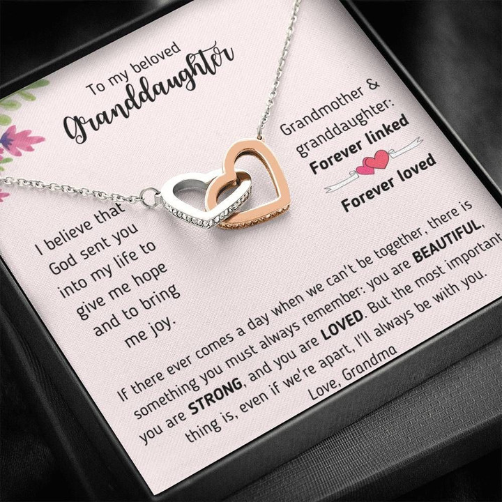 Grandma Gift For Granddaughter Granmother And Granddaughter Forever Linked Interlocking Hearts Necklace