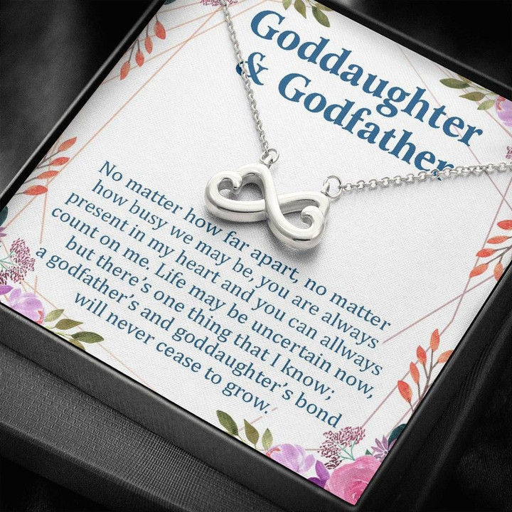 You Are Always Present In My Heart Gift For Goddaughter Infinity Heart Necklace