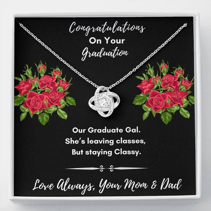From Mom And Dad Graduation Gift Love Always Love Knot Necklace