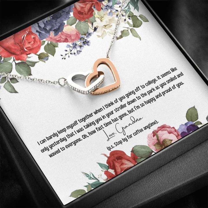 Graduation Gift For Granddaughter I'm So Happy And Proud Of You Interlocking Hearts Necklace