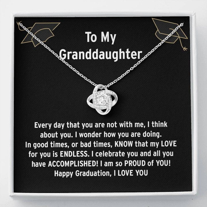 Graduation Gift For Granddaughter I Am So Proud Of You Love Knot Necklace