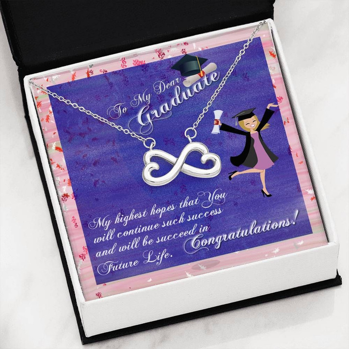 Graduation Gift Will Be Succeed In Future Life Infinity Heart Necklace