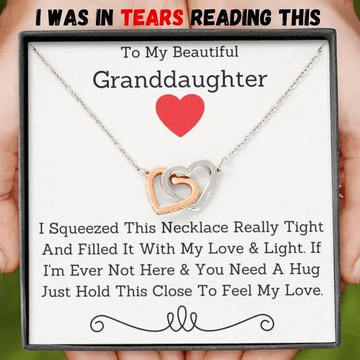 I Squeezed This Necklace Really Tight Gift For Granddaughter Interlocking Hearts Necklace