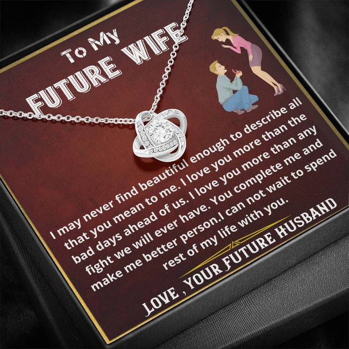 You Make Me Better Person Husband Gift For Wife Future Wife Love Knot Necklace