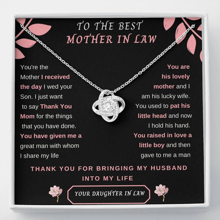 Gift For Mother In Law You're The Mother I Received The Day Love Knot Necklace