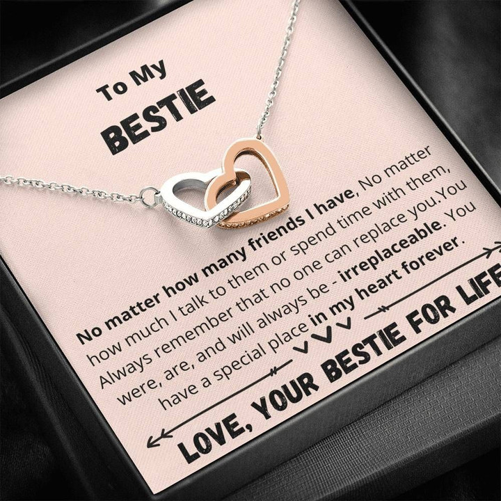 Gift For Bestie You Have A Special Place In My Heart Forever Interlocking Hearts Necklace
