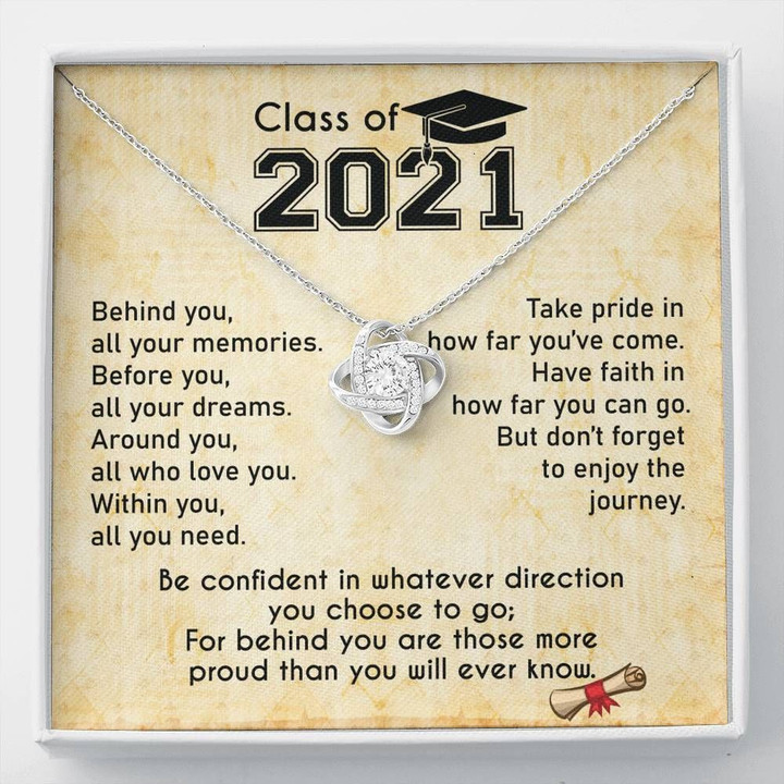Don’t Forget To Enjoy The Journey Graduation Gift Love Knot Necklace
