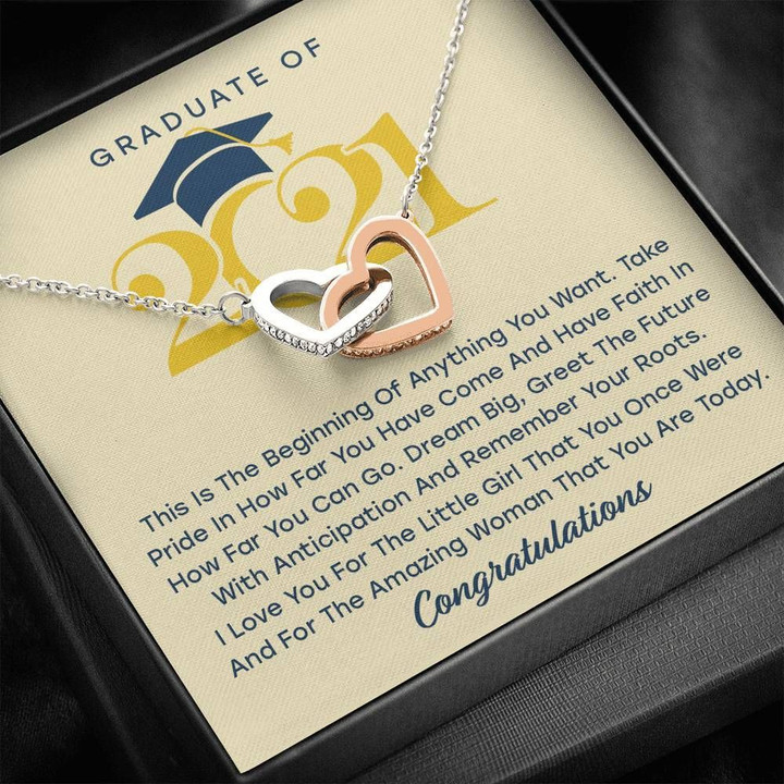 Graduation Gift For Daughter I Love You For The Amazing Woman That You Are Today Interlocking Hearts Necklace