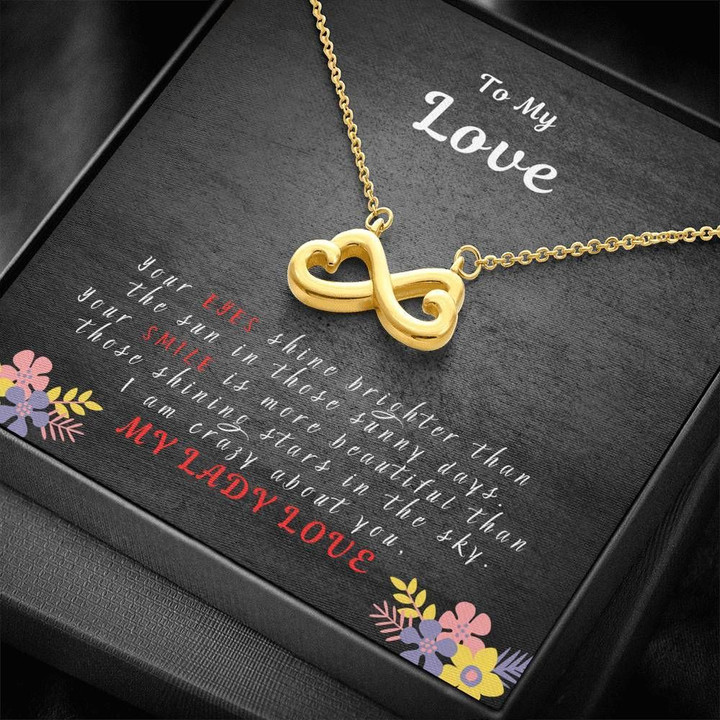 Gift For Her I Am Crazy About You Infinity Heart Necklace