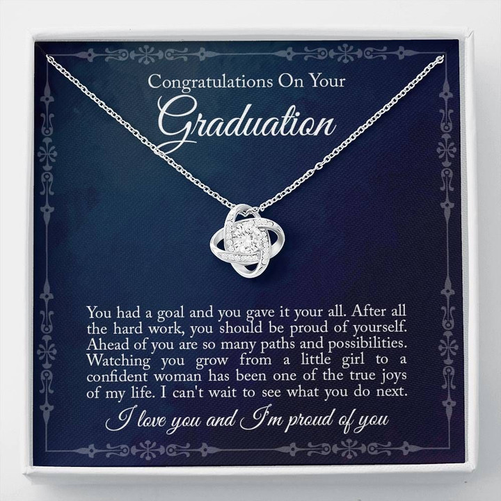 You Had A Goal And You Gave It Your All Graduation Gift Love Knot Necklace