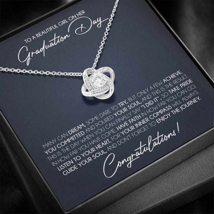 Graduation Gift Don't Forget To Enjoy The Journey Love Knot Necklace