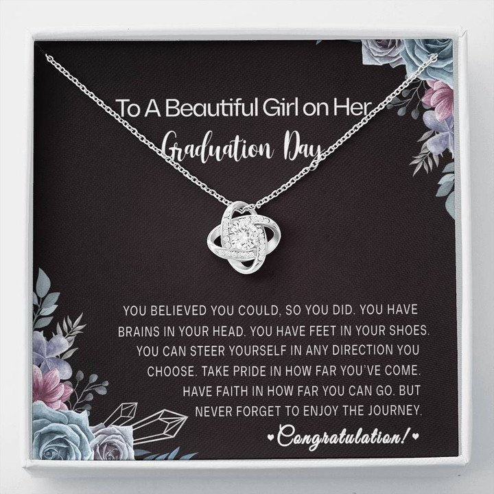You Believed You Could So You Did Graduation Gift For Daughter Love Knot Necklace