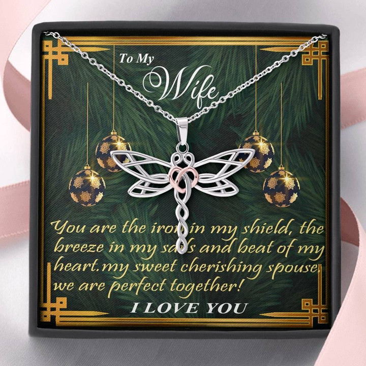 You Are The Iron In My Shield Gift For Wife Dragonfly Dreams Necklace
