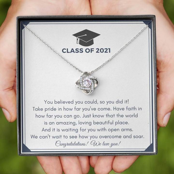 Graduation Gift You Did It Love Knot Necklace